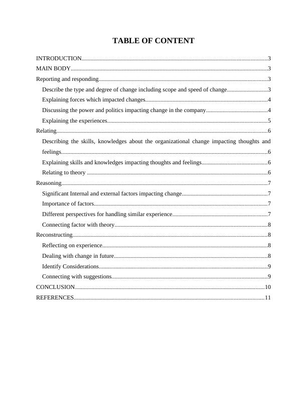 organisational change essay