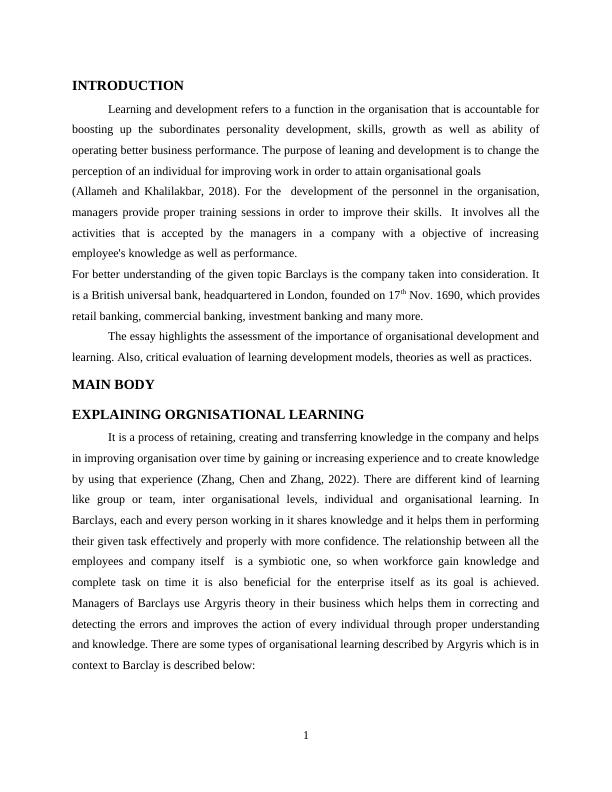 Importance of Organisational Learning and Development: Critical Evaluation of Learning Models, Theories and Practices_4