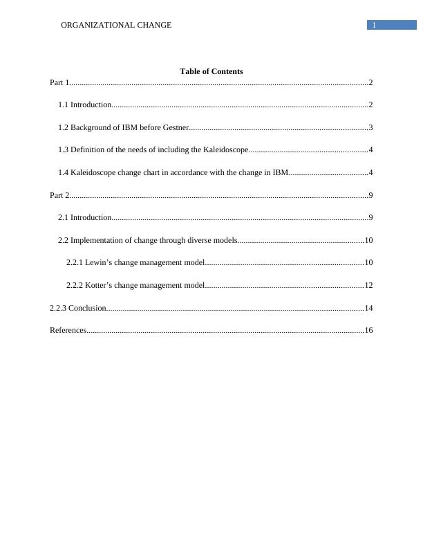 organizational change and development case study