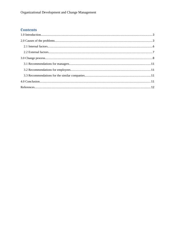 Organizational Development And Change Management - Desklib