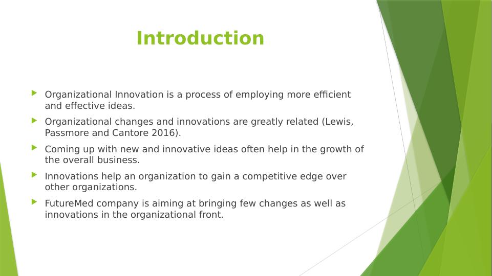 case study of organisational innovation