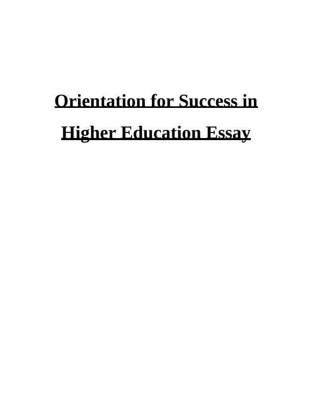 motivation for higher education essay