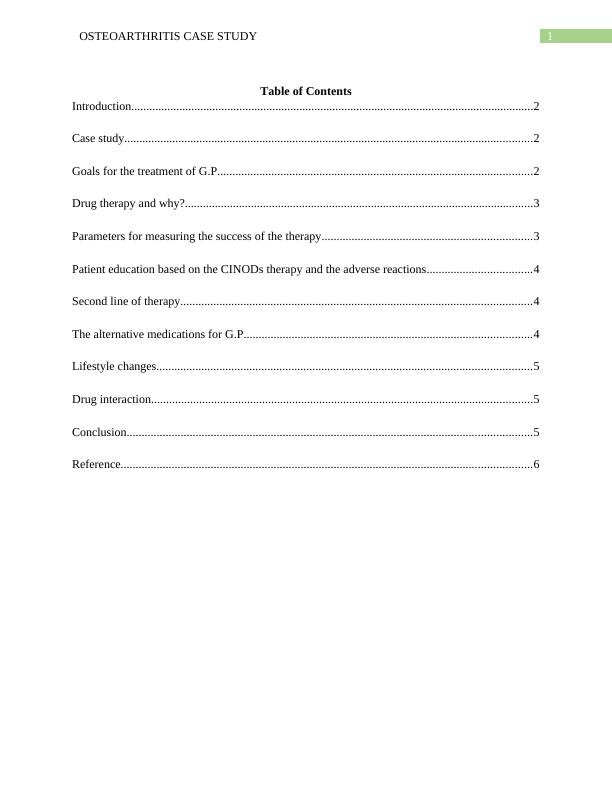 Osteoarthritis Case Study Symptoms, Treatment, and Medications