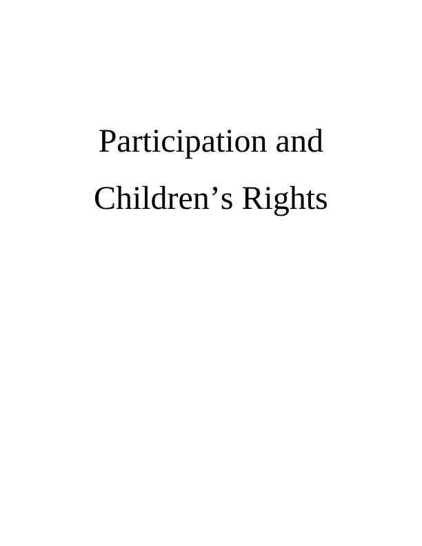 Participation and Children's Rights_1