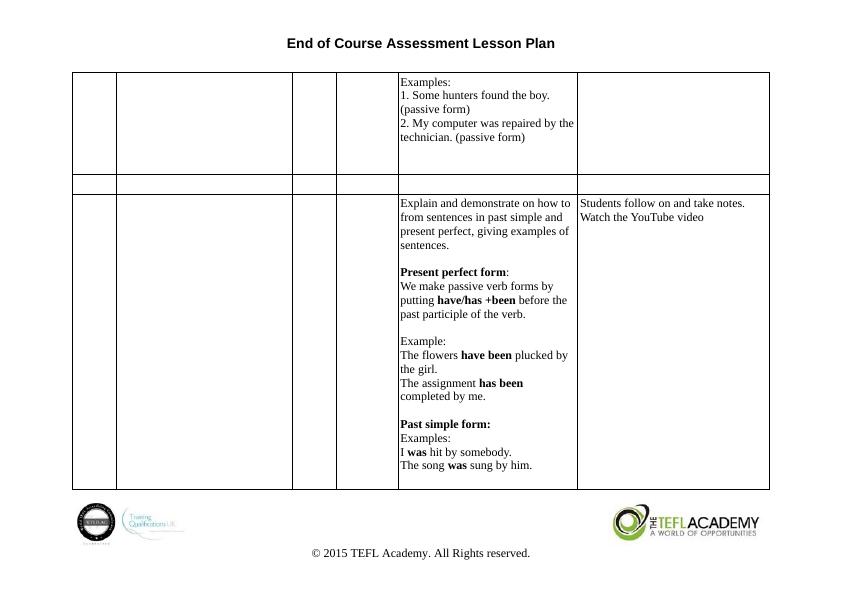 End of Course Assessment Lesson Plan for Teaching English First Language_3