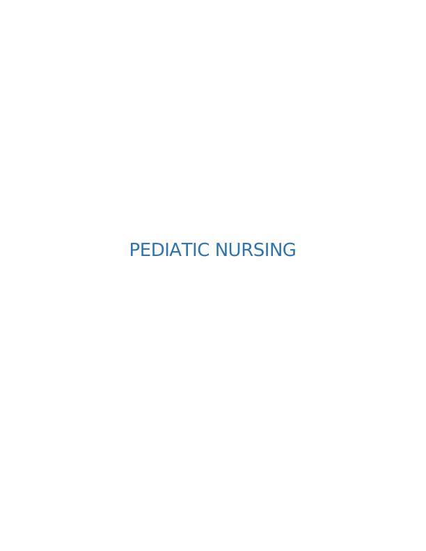 pediatric nursing case study examples