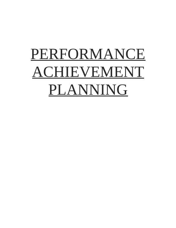 Performance Achievement Planning Skills for Successful Students