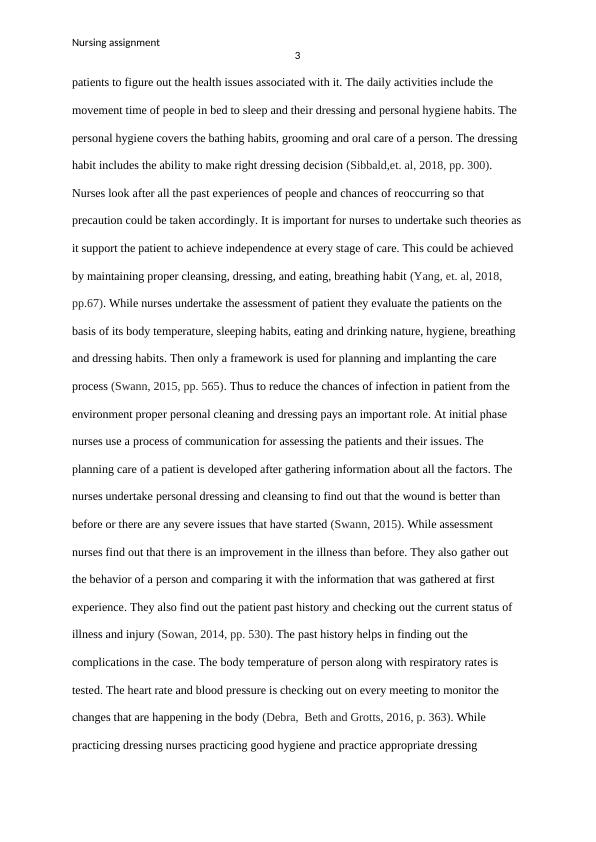 Personal Cleansing & Dressing in Nursing Care Desklib