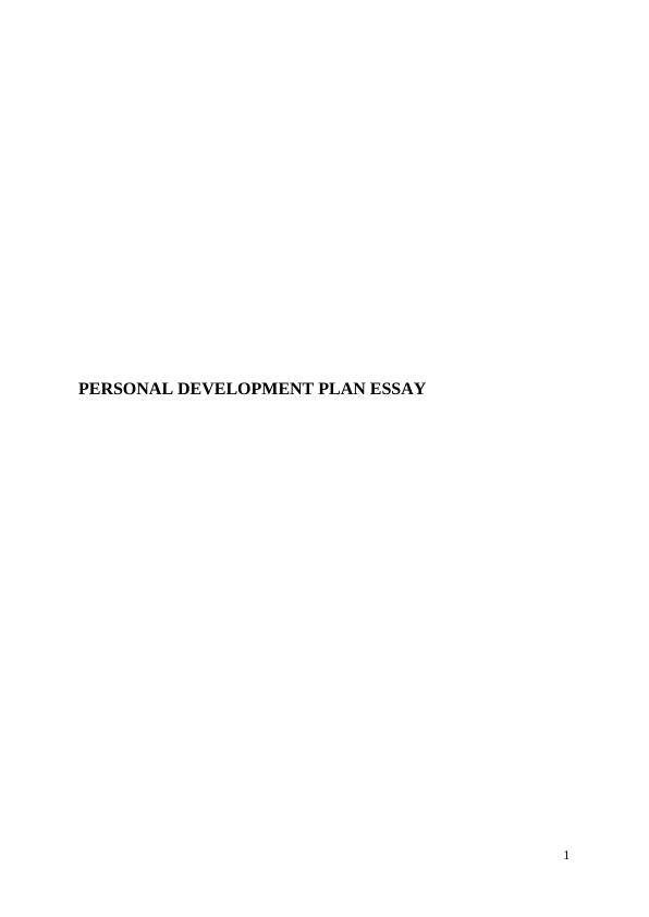 introduction of personal development plan essay