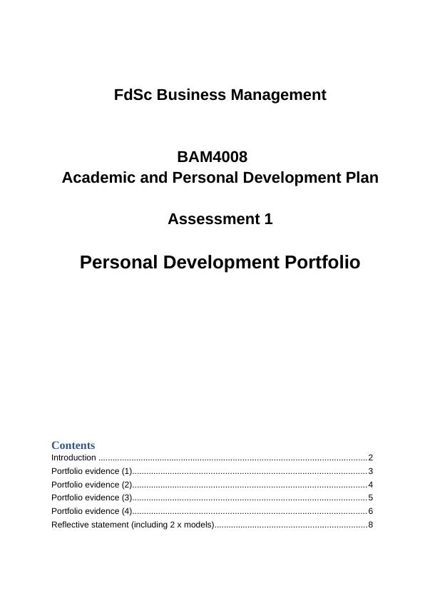 Personal Development Portfolio for Academic and Personal Development ...