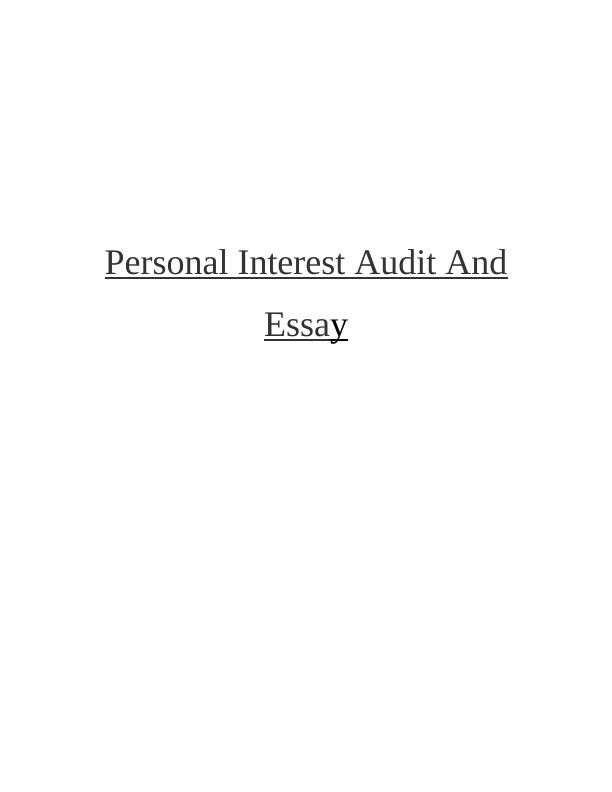 personal essay about interest