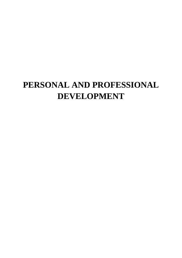 reflective essay of personal and professional development