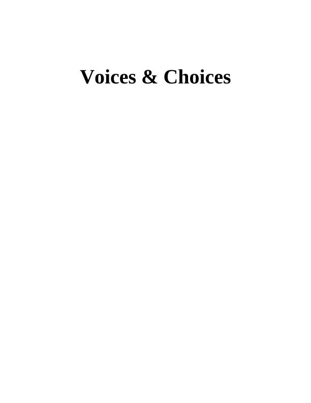 Voices & Choices Personalised Care in Nursing Desklib