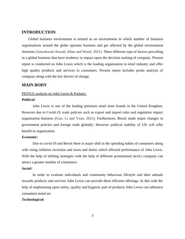 PESTLE Analysis and Key Drivers of Change for John Lewis & Partners