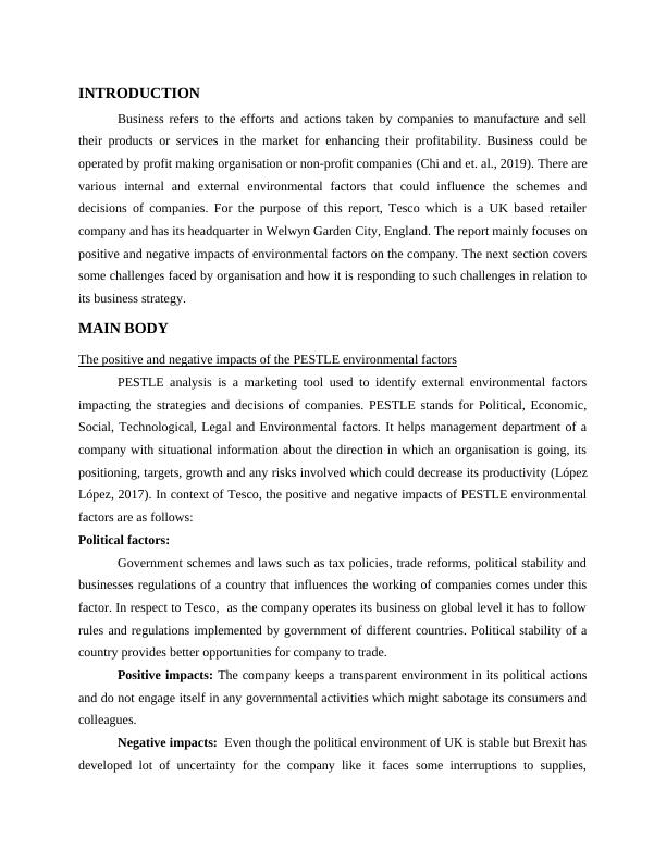 PESTLE Analysis of Tesco: Positive and Negative Impacts