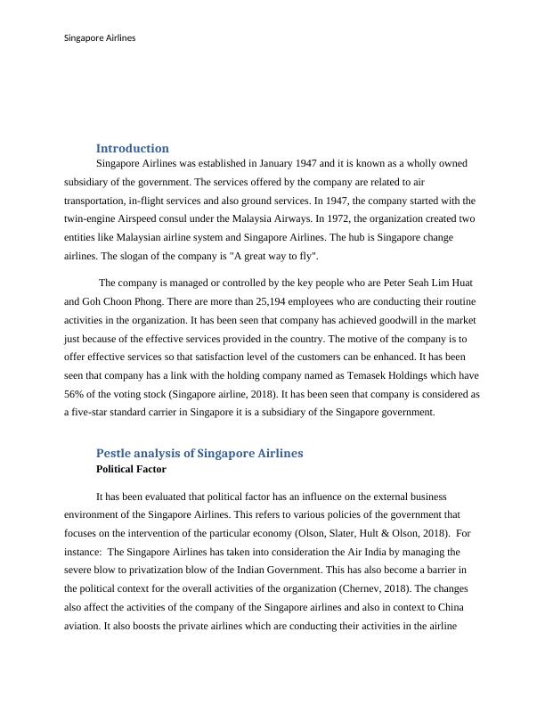 Pestle and Porter's Five Force Analysis of Singapore Airlines_3