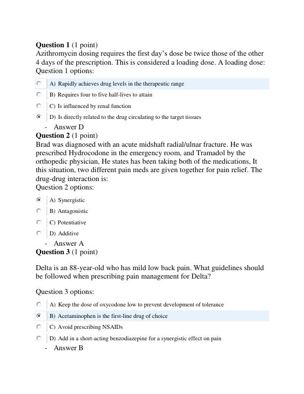 Pharmacology Quiz MCQs and Answers