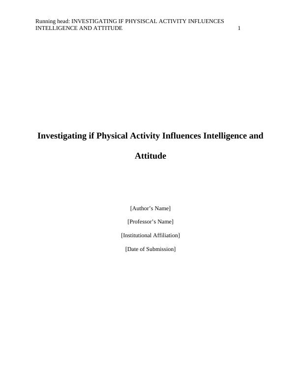 Investigating if Physical Activity Influences Intelligence and Attitude_1