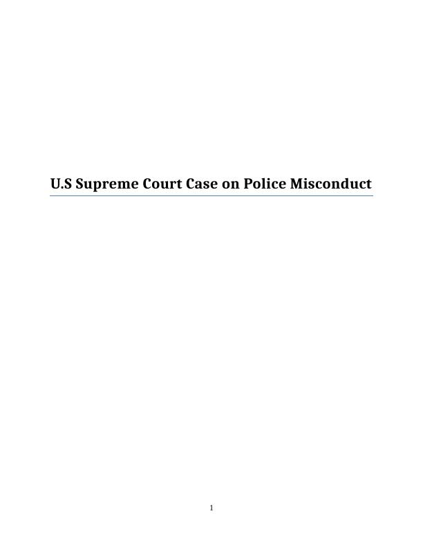 U S Supreme Court Case on Police Misconduct