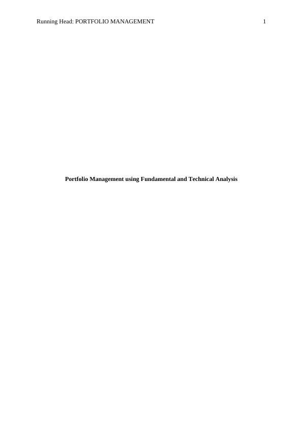 Portfolio Management using Fundamental and Technical Analysis_1