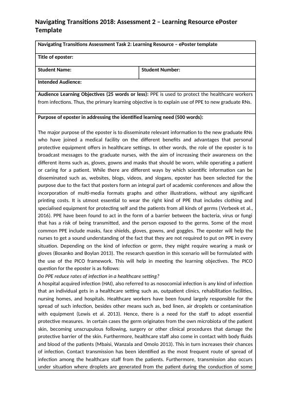 PPE for Healthcare Workers Learning Resource ePoster