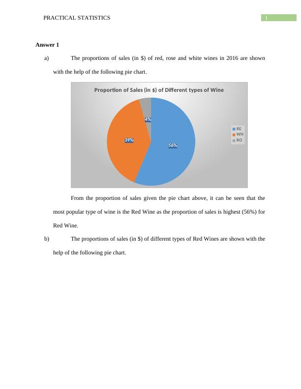 Practical Statistics - Solved Assignments And Essays | Desklib