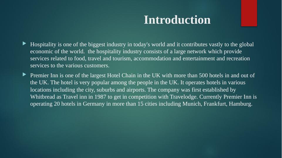 Contemporary Hospitality Industry: Operational Departments of Premier Inn Hotel, Franchising and Licensing in Global Growth_3