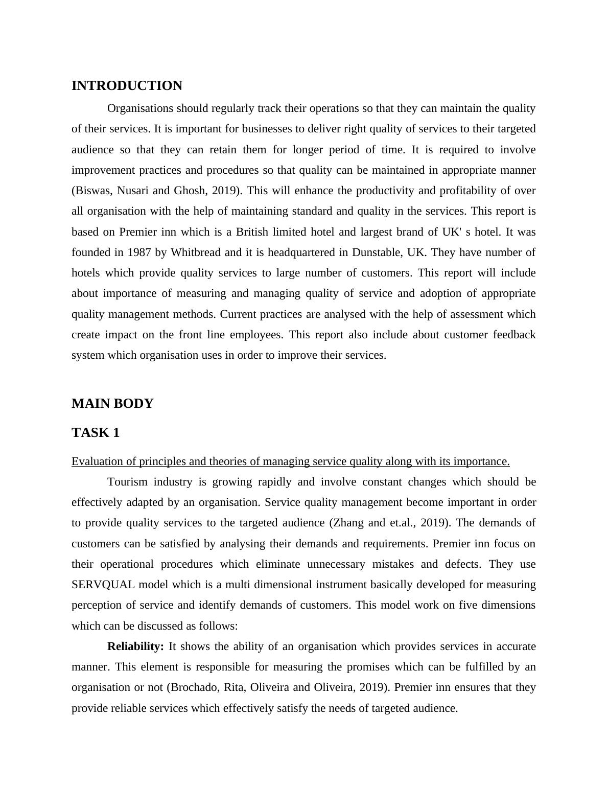 Managing Service Quality in Premier Inn: Importance, Theories, and ...