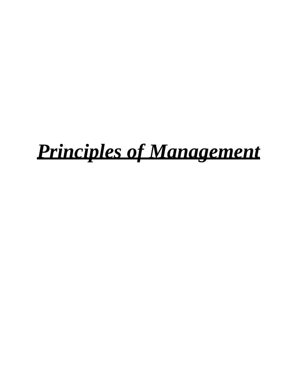 Principles of Management - Reflection Essay_1