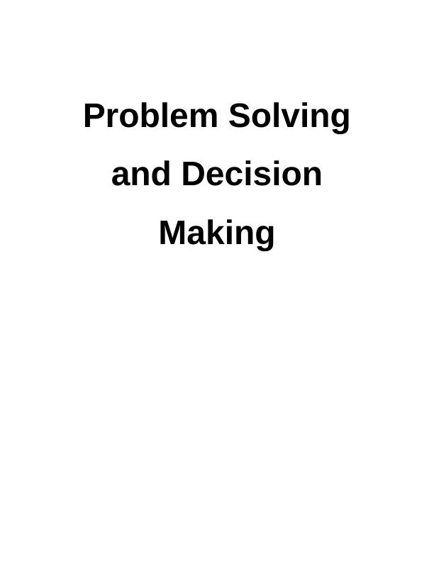 problem solving in organizations pdf