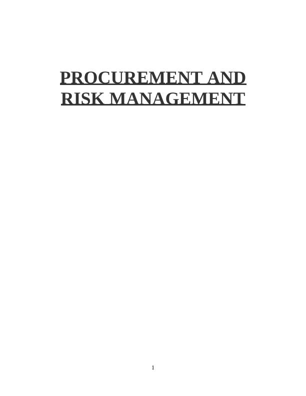 Procurement and Risk Management: Stages and Key Risks_1
