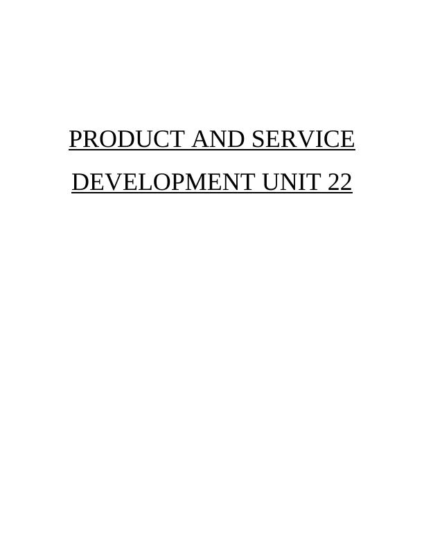 Product and Service Development Unit 22_1