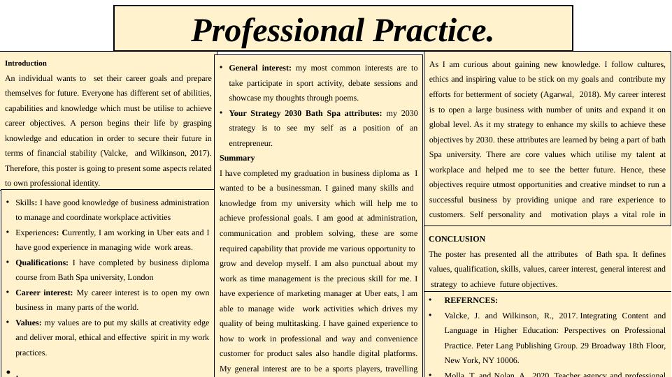 Professional Practice: Setting Career Goals and Utilizing Abilities_1