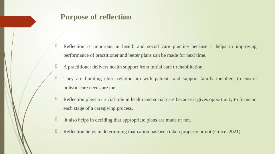 reflective practice in health and social care essay