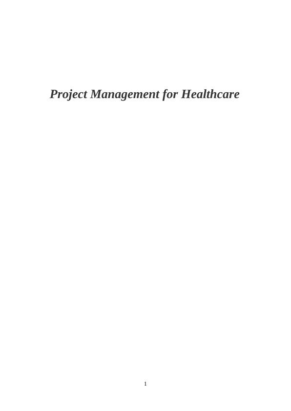 Project Management for Healthcare_1
