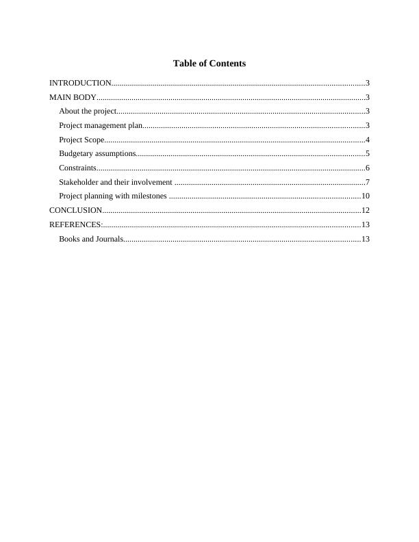 Project Management Plan for Salisbury House Project Desklib