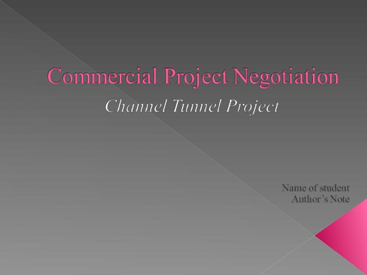 Project Negotiation and Conflict Management in Project Management Desklib