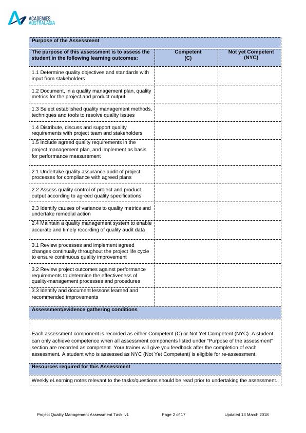 Project Quality Management Assessment Task_2
