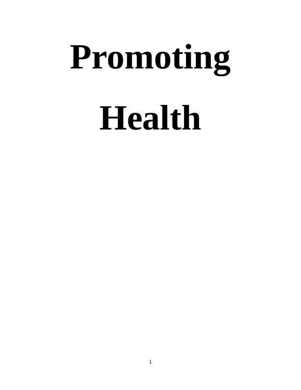 Promoting Health: Using the Health Belief Model to Increase Exercise for Cardiovascular Health_1