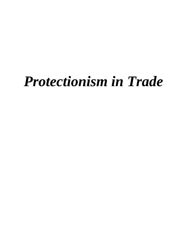 Importance of Protectionism in Domestic Market_1