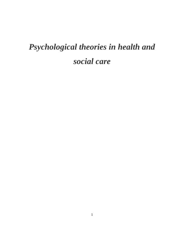 Psychological Theories in Health and Social Care_1