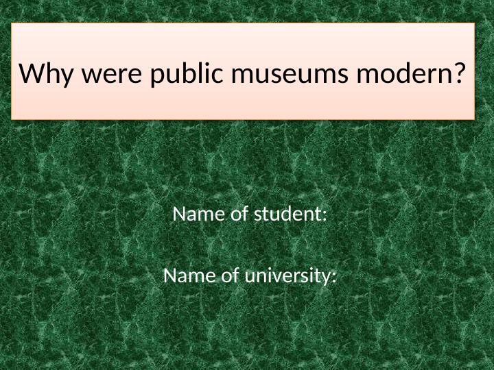 The Role of Public Museums in Modern Education