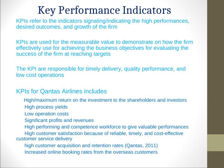 Critical Success Factors, KPIs, Business Strategy and Strategic Alignment for Qantas Airlines_3