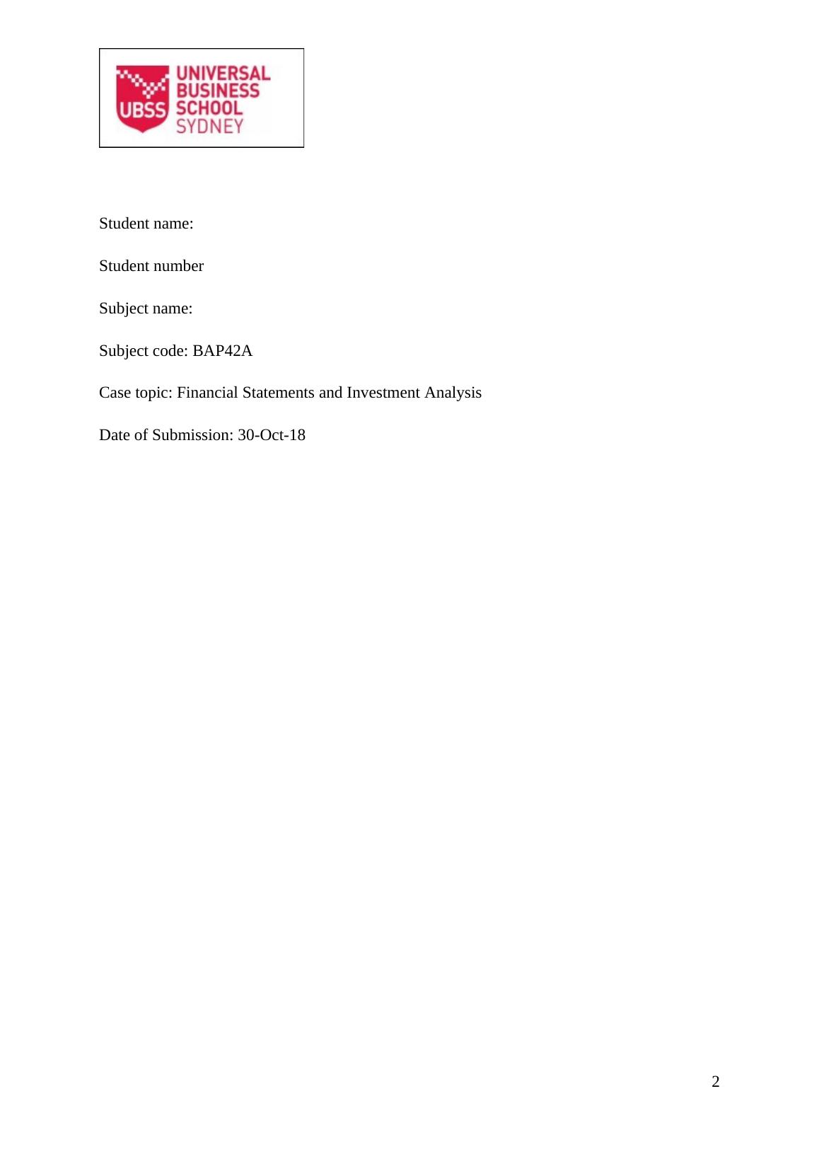 Financial Statements and Investment Analysis of QBE Insurance Company