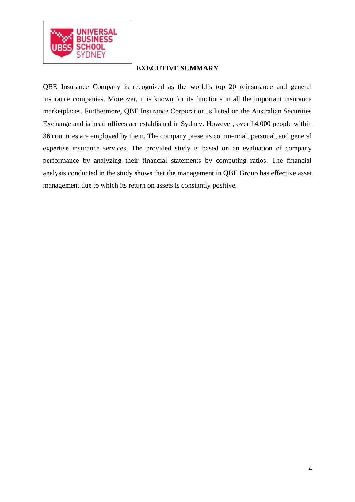 Financial Statements and Investment Analysis of QBE Insurance Company