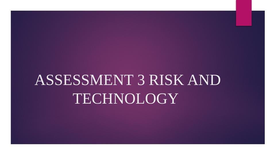 risk and technology ca assignment