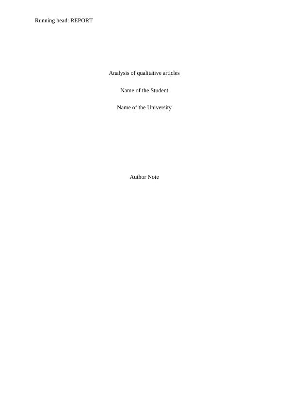 Analysis of Qualitative Articles on Schizophrenia_1