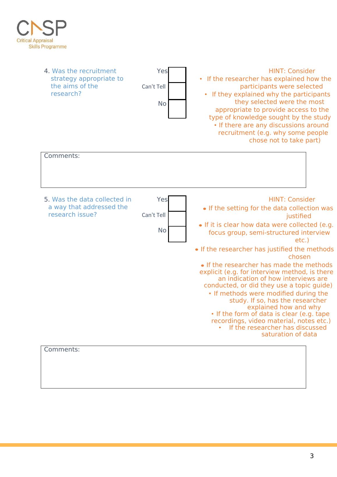 observation checklist qualitative research