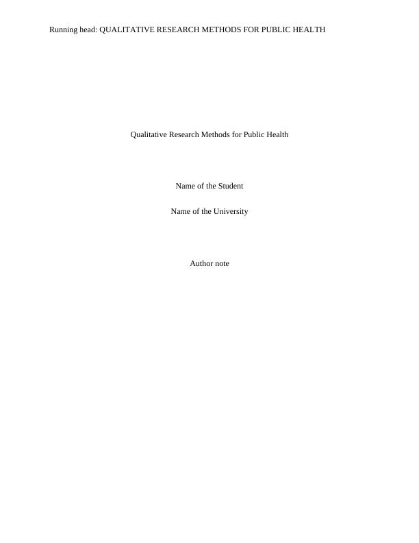 qualitative case study public health