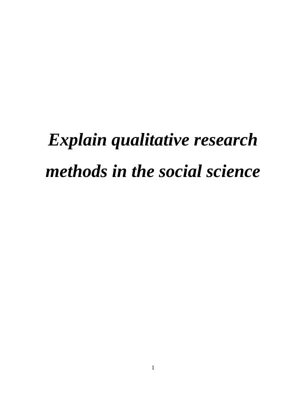 qualitative research methods for the social sciences pdf